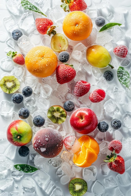 assorted fresh fruit laid ice_1107815 40209